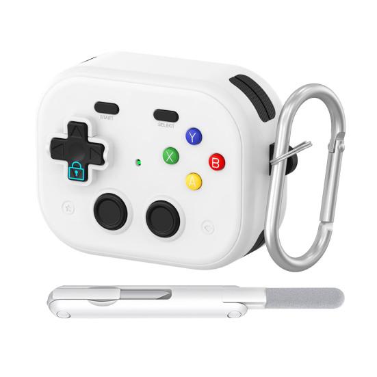 TPU Protective Case with Keychain for Airpods Funny Handheld Game Design Hard Shell Cover with Safety Lock Design for Men Boys