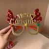 Santa Claus/Snowman/Christmas Tree Santa Snowman Glasses Decorative Deer Horn Glasses  Photo Prop