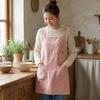 Oil-Proof Sleeveless Apron with Pocket Dirt-Resistant Workwear Simple Vest-Style Apron Baking