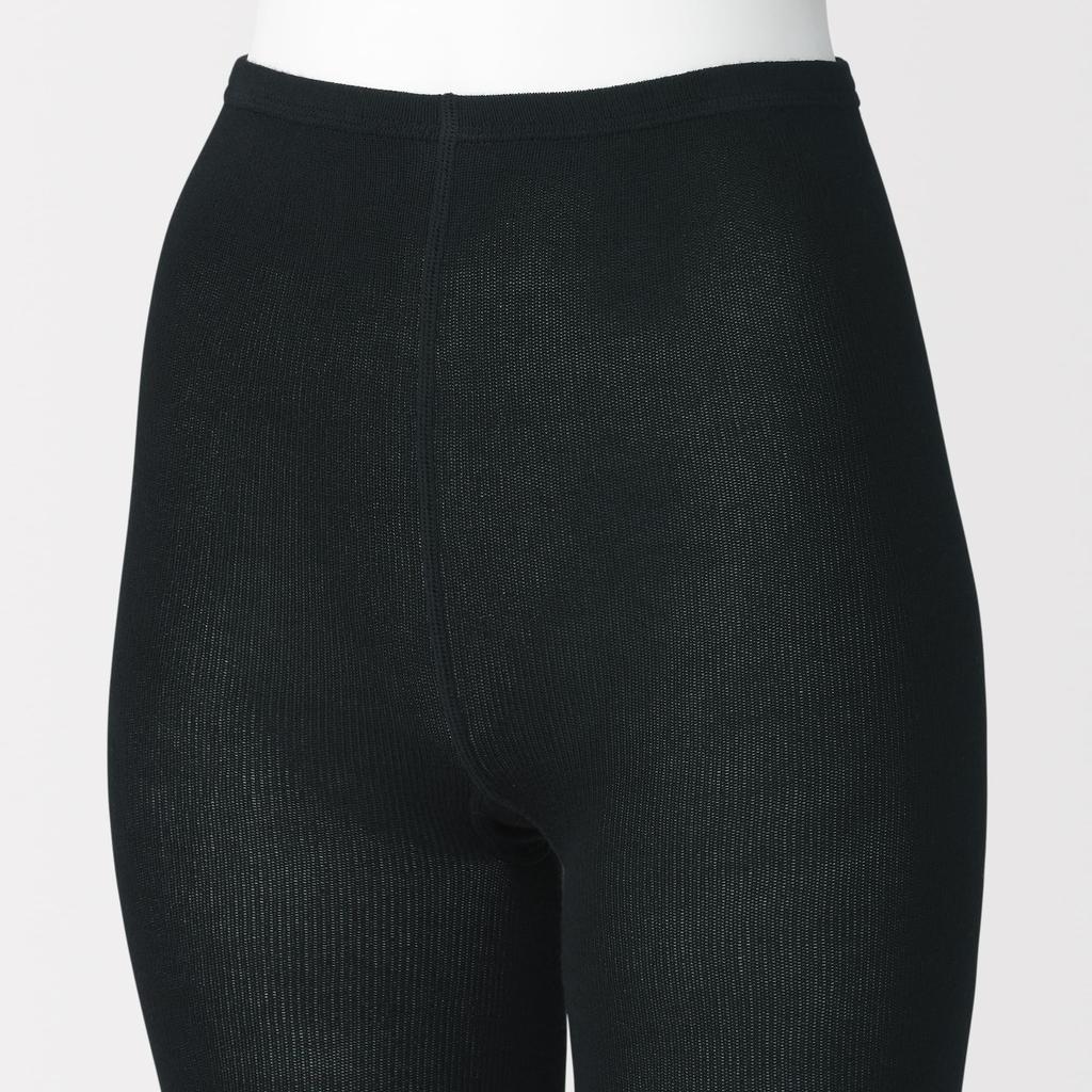 MUJI Tights Size L Women's Right-Angle Foot-Shaped (DGE05A5A) Black, Women's