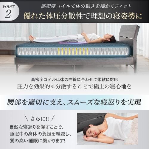GOKUMIN Pocket Coil Mattress [Thorough Lumbar Support] 20cm Thick, High Resilience, 180N, High Durability, 32D Body Pressure Distribution, Gokumin Sem