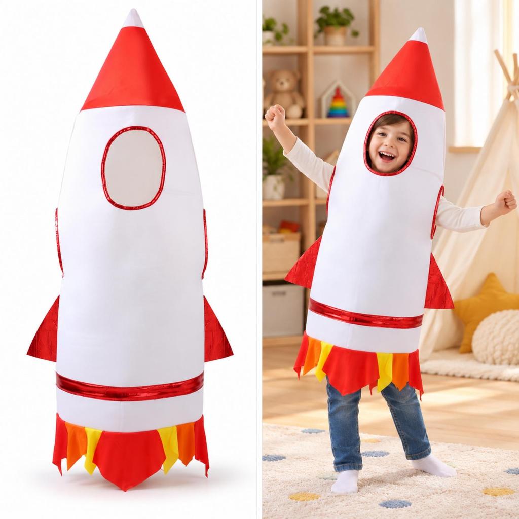 Costume da Razzo con Bordi Accattivante per Halloween, Gioco di Finzione, Bambini