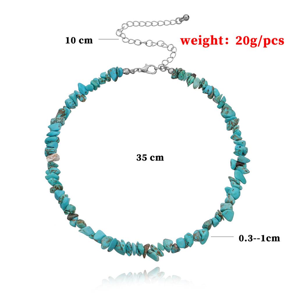 Europe, America, Irregular Turquoise Neck Chain Necklace Women, Popular New Handmade Personalized Items