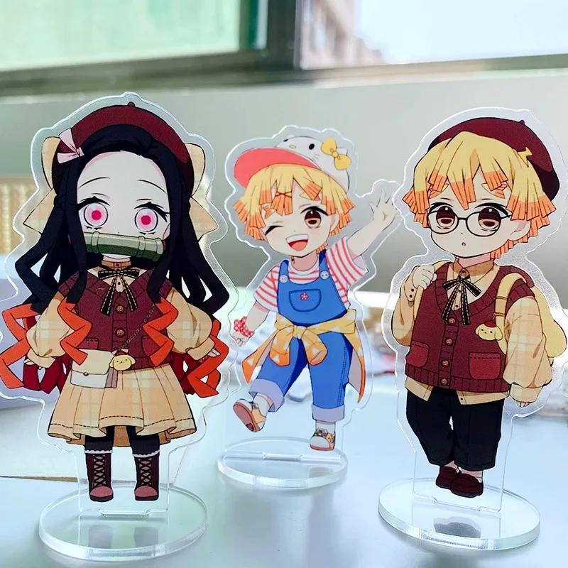 Demon Slayer Anime Peripheral Cute Acrylic Model Sign Kimetsu No Yaiba Zenitsu Nezuko Desktop Kawaii Office Desk Ornament Gift