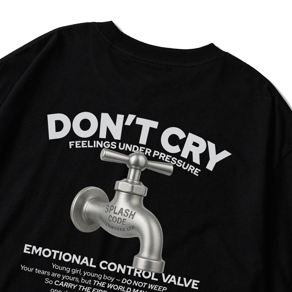 Seupeullaesikodeu Short Sleeve T-Shirt Black - Don'T Cry