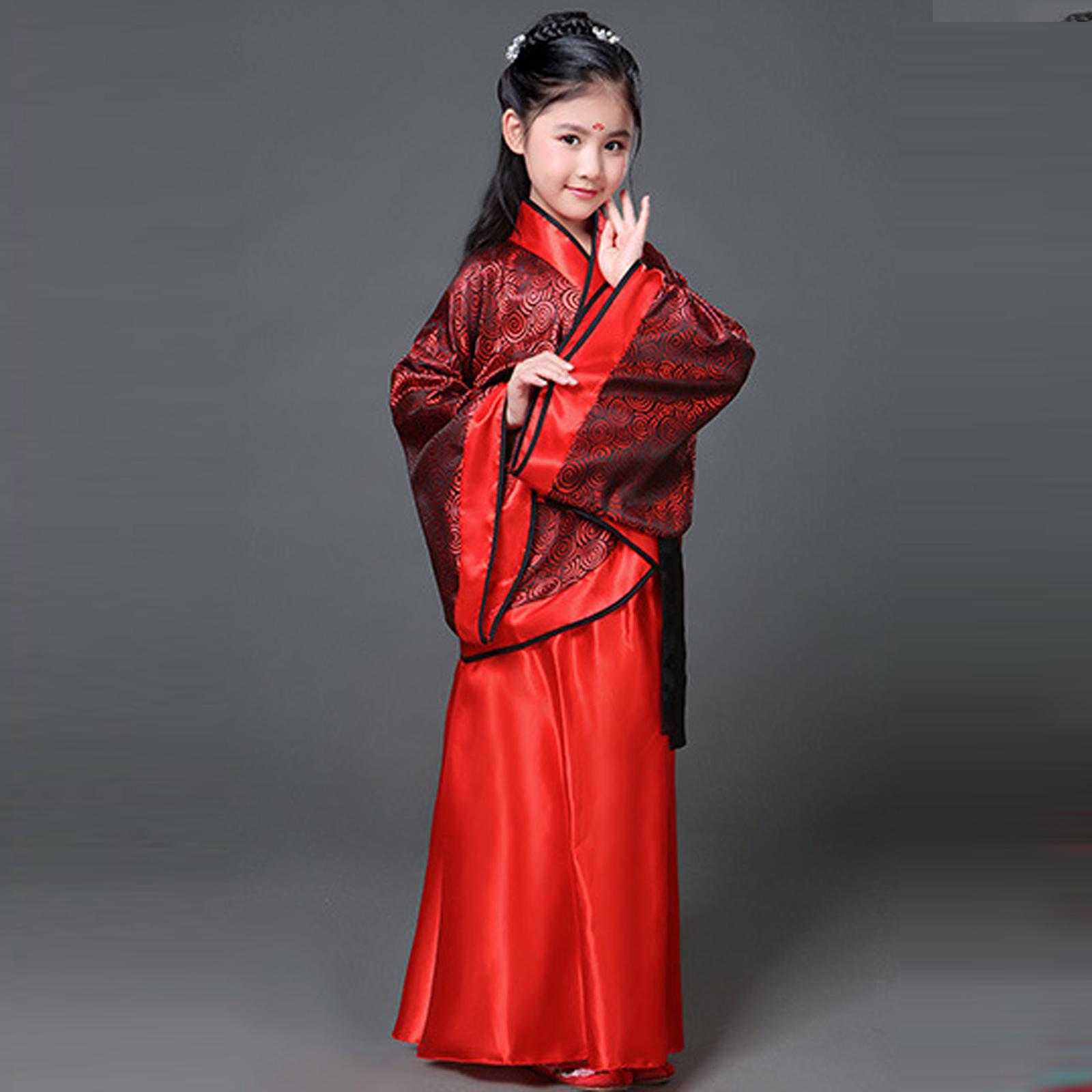 

Traditional Chinese Style Girls Hanfu Outfit Set Vintage Design Skirt and Top Set Suitable for Role Play and Cultural Events 160 винний