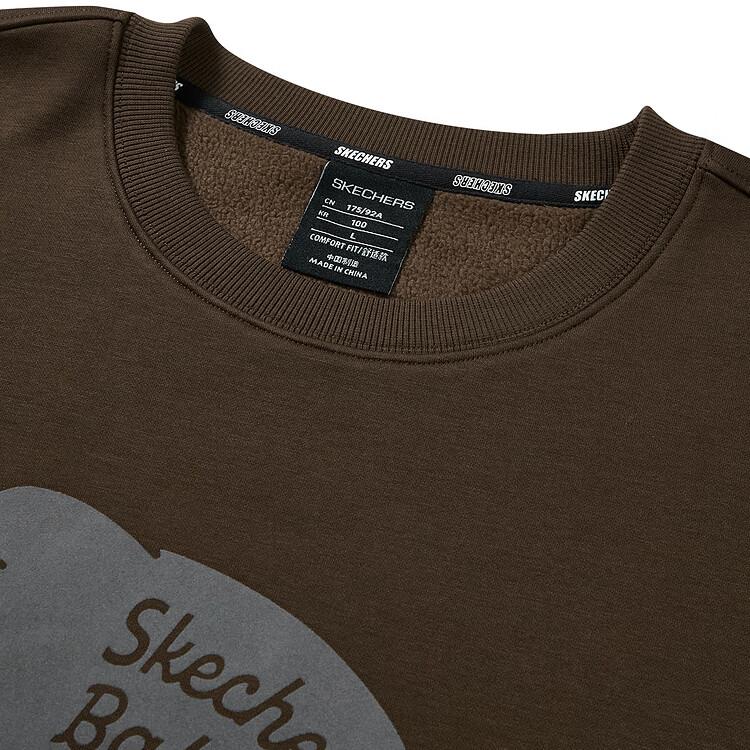 Skechers Animal Pattern Knitted Round Neck Sweatshirt Unisex Sweatshirt Hot-Melt-Chocolate L423U074-02Z9