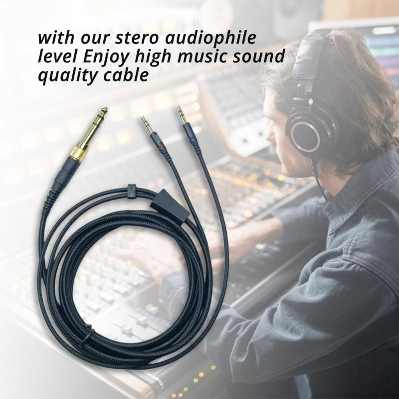 Quality Upgrades Headphone Cable Compatible for T1T2 T5 D7100 Headphone Durability 1/8inch to 1/4inchStereo Cable
