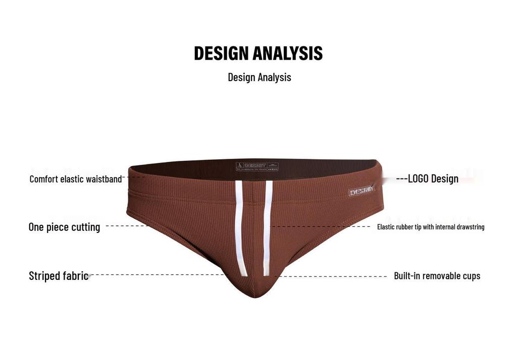 2026 Desmiit Men's High Elastic Low Waist Quick Dry Swim Trunks S3634