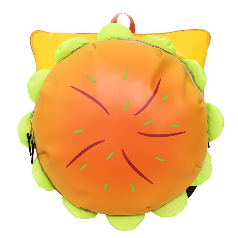 2025 Summer Cute Hamburger Cartoon Backpack for Women - Large Capacity, Double Shoulder Bag