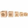 Cubes empilables - Bois - 5 pièces - Personnalisables - Dimensions de 6,5 à 12 cm - Décoration créative