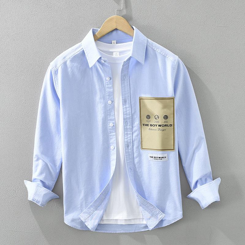 Men's Japanese Style Long-Sleeve Shirt: Youth Fashion, Casual and Loose Fit