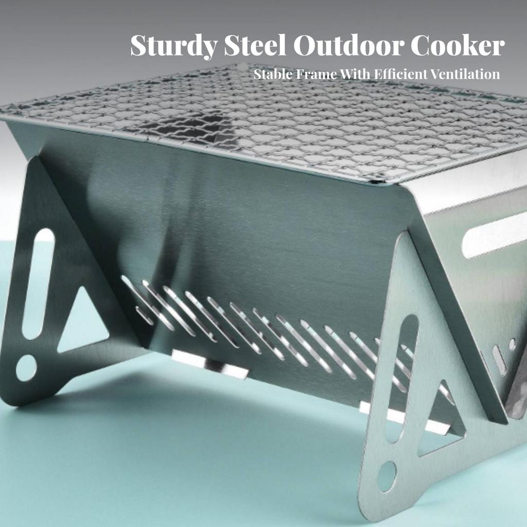 Folding Camp Stove with Grilling Rack | Ventilated Side Panels for ventilation,