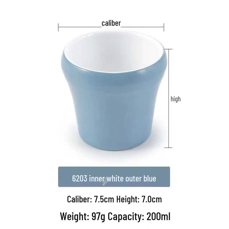 Dual-Color Melamine Tea Cup - Porcelain-Like Plastic Cup for Restaurants, Hot Pots, and Cafeterias