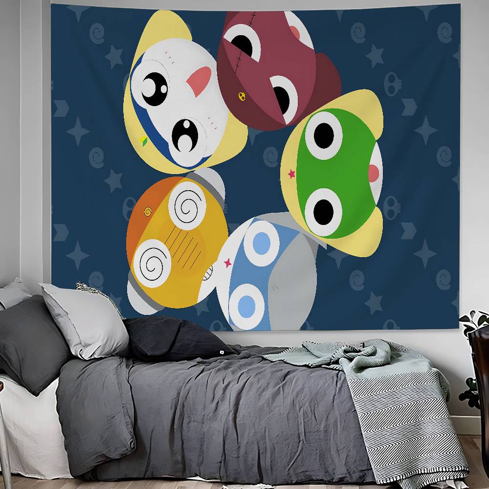 Cartoon Funny Keroro Gunsou Frog Printed Large Wall Tapestry Hanging Tarot Hippie Wall Rugs Dorm Home Decor
