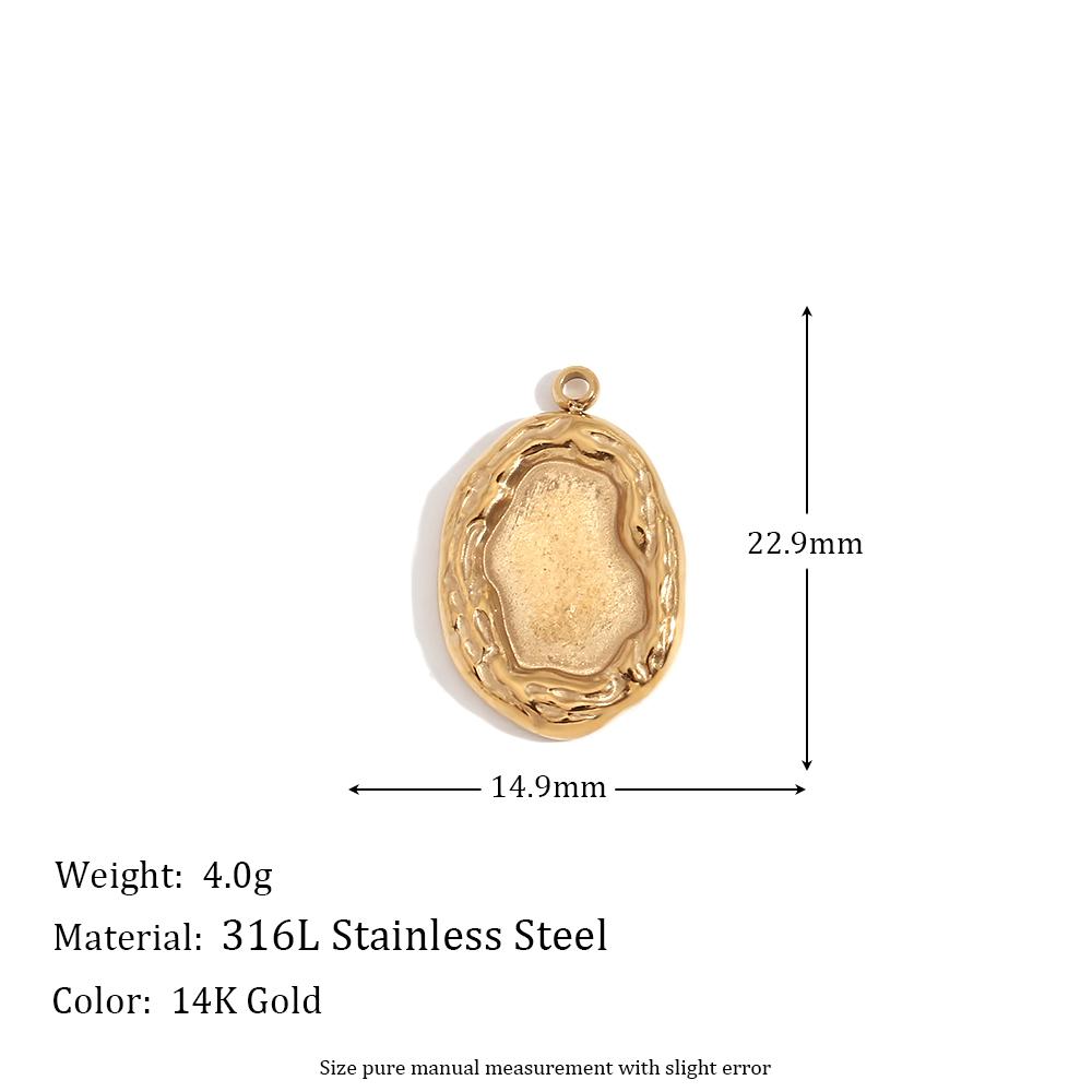 MamacitaSlay Popular biotree heart star moon portrait lucky Chinese "Fu" "Xi" 18K Gold Plated charm stainless steel jewerely