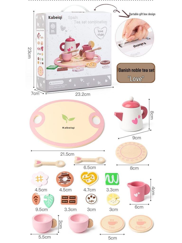 Nordic Tea Party Playset for Girls - Toy Teapot & Tea Set, Perfect for Afternoon Tea, Kindergarten & Birthday Gift
