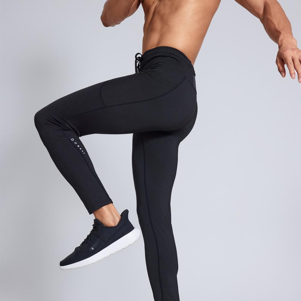 Fleece-Lined Men's Quick-Dry Compression Running Tights