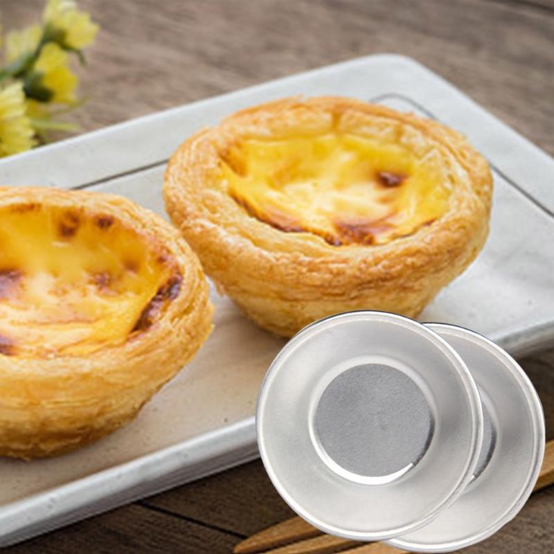 50pcs Practical Aluminum Tartlet Molds Aluminum Eggs Tart Molds Round Nonstick Bakewared For Pie And Dessert
