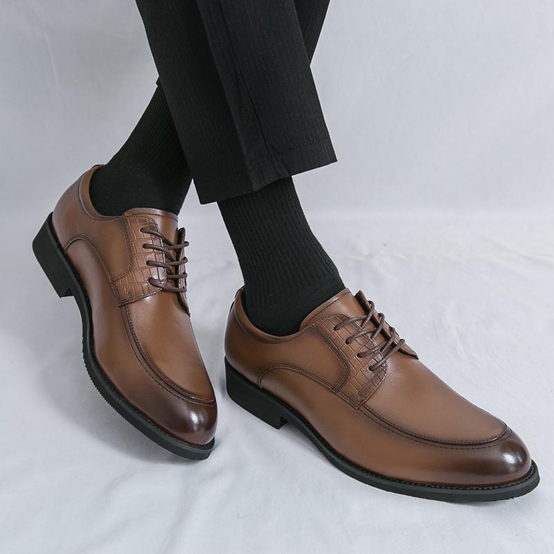 Men’s Derbys Dress Formal Business Leather Shoes Men Retro Tuxedo Wedding Blazers Saddle Casual Shoes Large Size