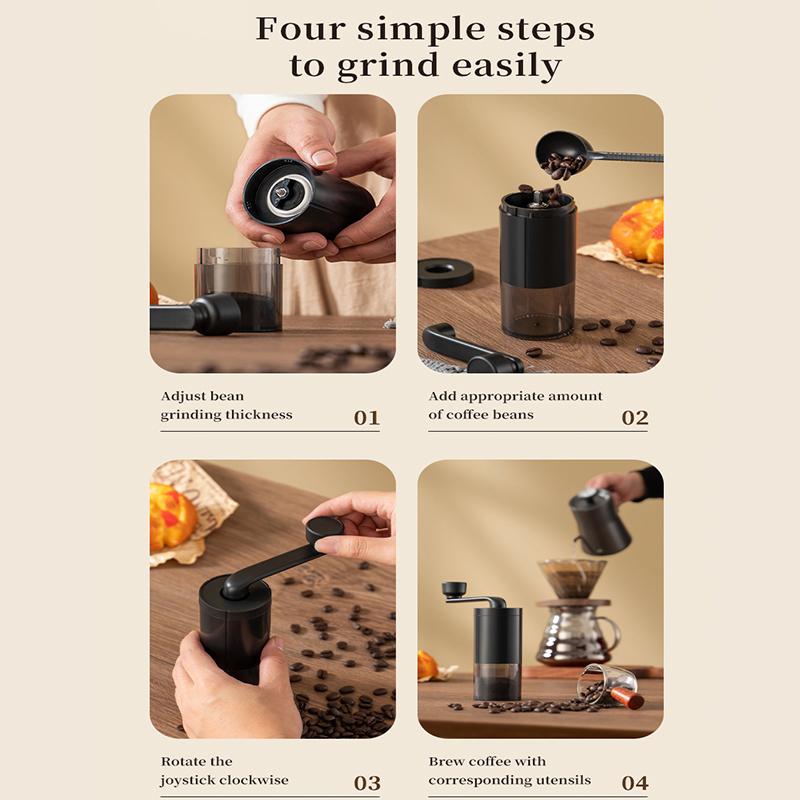 1PCS Manual Coffee Grinder Portable Grinder Home Outdoors Travel Hand Crank Coffee Grinder Adjustable Bean Grinder