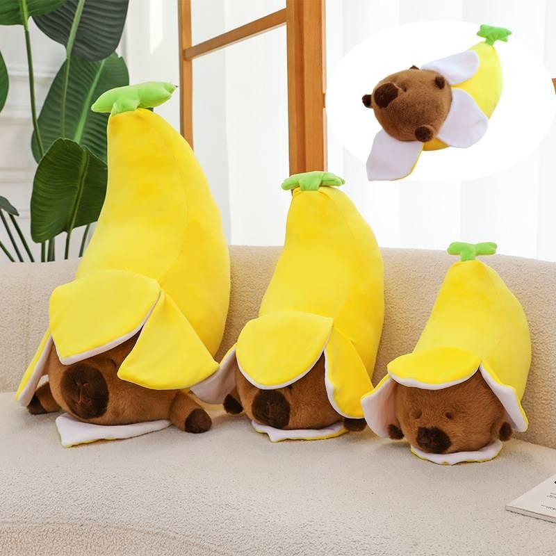Capybara Plush Banana Toys Cartoon Animals Fill Doll Pillow Cushion Xmas Gifts