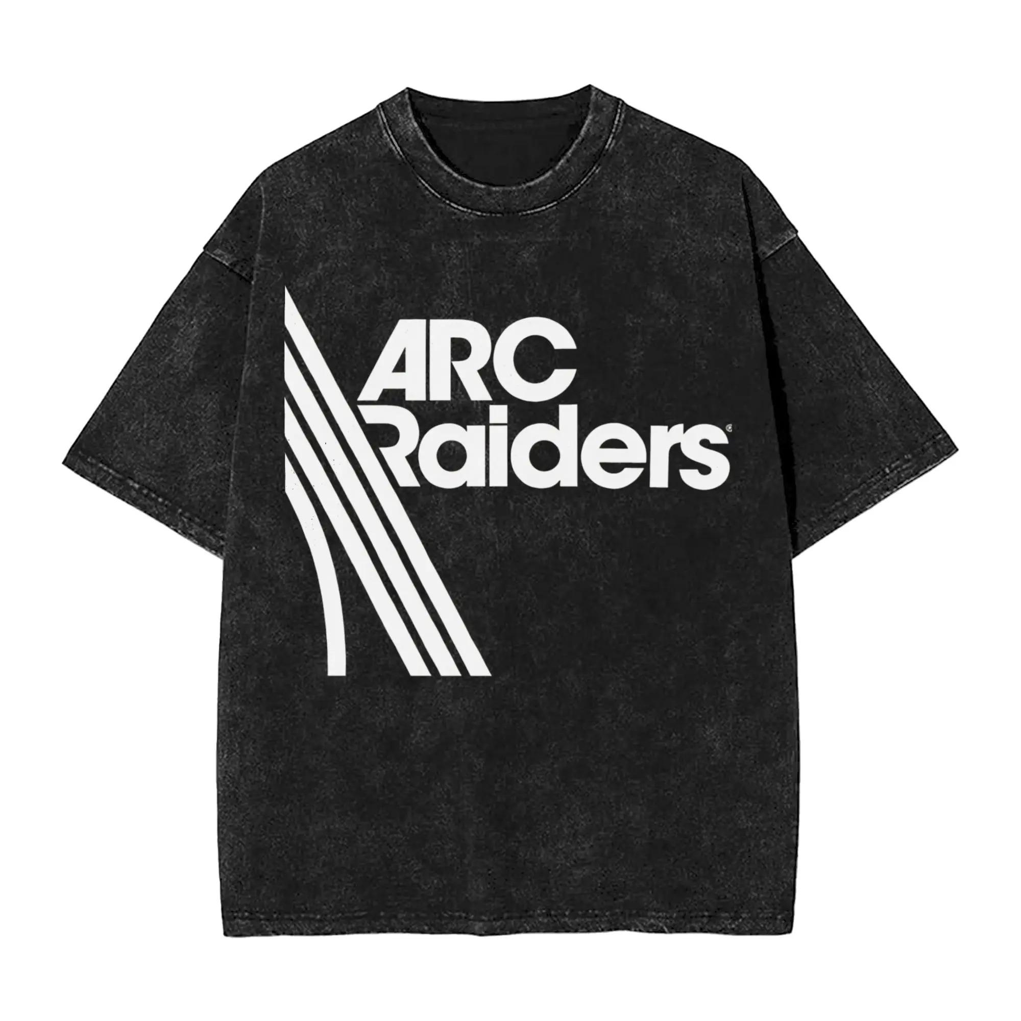 

Вінтажна футболка з одягом для гри Arc Raiders для чоловіків Бавовняна футболка з ефектом потертості Одяг з кислотним пранням Хіп-хоп футболки з коротким рукавом Жіноча чоловіча футболка S синій