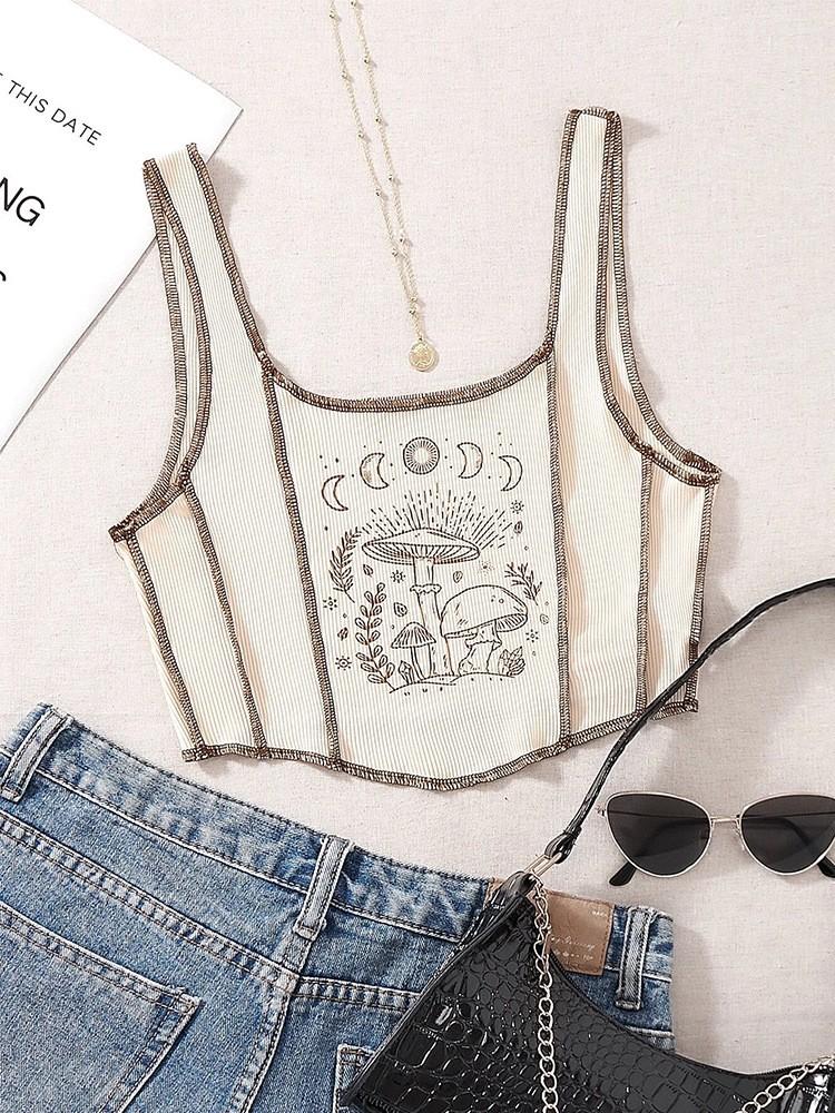 Women's Solid Color Sleeveless Camisole Belly Button Top