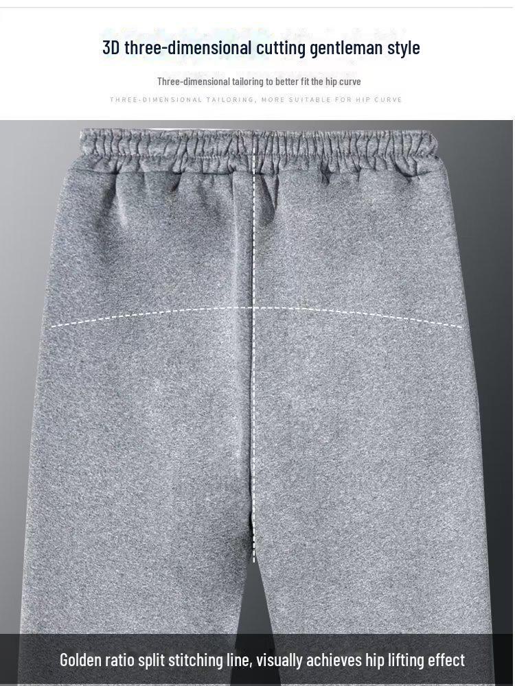 Boys' Solid Color Plus Velvet Thickened Sweatpants - Casual Winter Trend for Teens