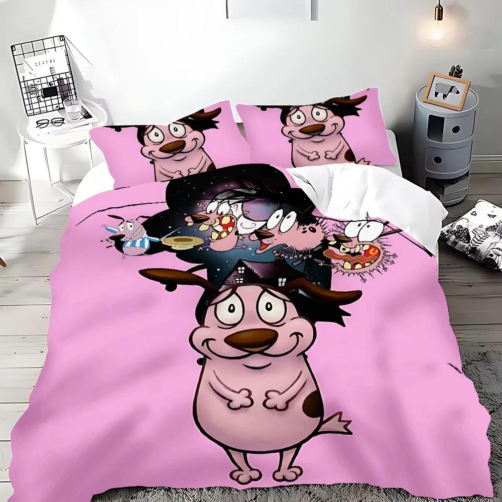 Courage the Cowardly Dog 3D Printed Duvet Case Pillowcase Bedding Set Twin Full Queen King Size for Bedroom Decor