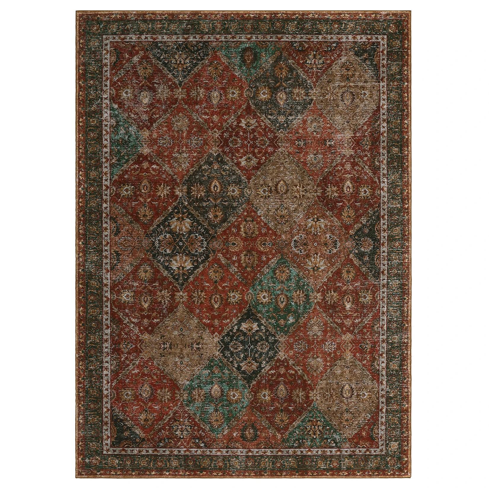 Antislip Wasbaar Vintage Marokkaans Tapijt Vlekbestendig Laagpolig voor Woonkamer Gang Entree Decor 80X120CM