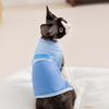 Cat Clothes Thin Breathable Contrasting Color Pet Vest Spring and Summer Cool Sleeveless Two-legged Clothes Blue Cat Kitten Clothes
