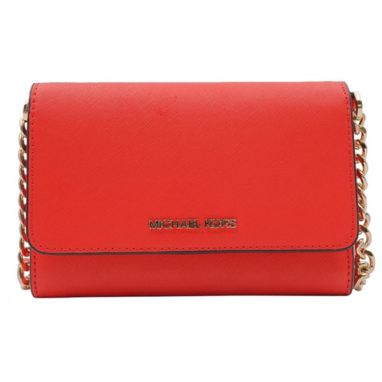 

Michael Kors Mk Jet Set Letter Logo Solid Color Flap Chain Envelope Crossbody Bag Women Bags Red 35S0GTVC2L-MANDARIN Basic Set (Bag+Dust Bag)