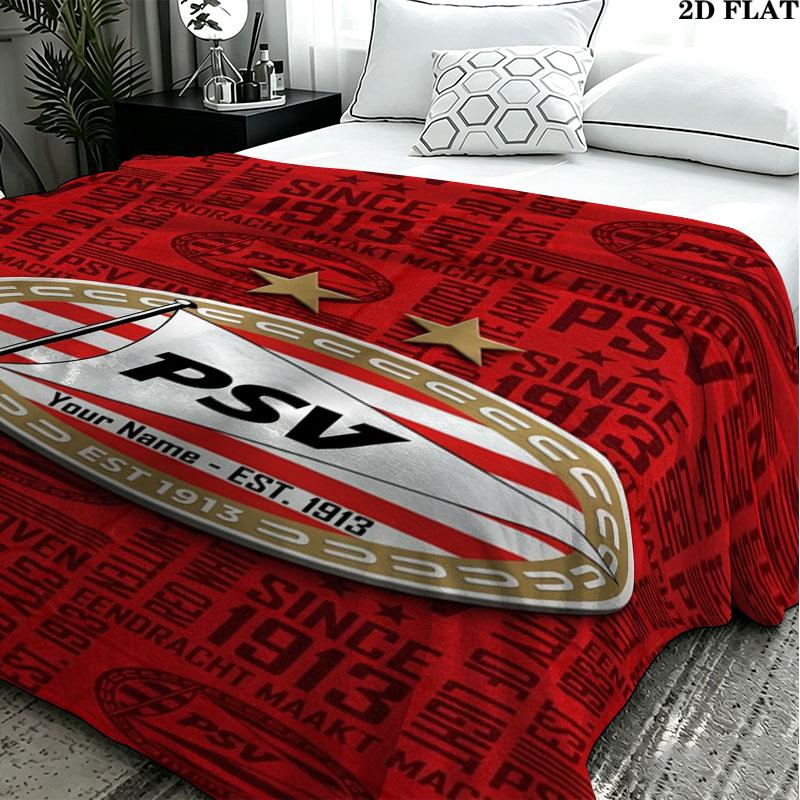 1PC Philips Sport Vereniging Custom Name Patterned Flannel Blanket Suitable For All Seasons for Home Decor Warmth and Comfort Gifts Holiday Present