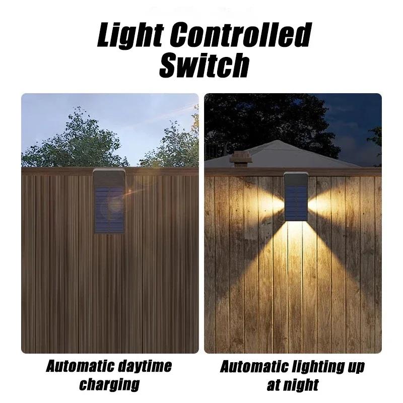 Solar Wall Lights Outdoor Warm/White Solar Powered Lamps Up And Down Adjustable Angle Lighting  Garden Landscape Balcony Patio