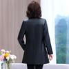 Trench-coat mi-long en cuir PU style coréen pour maman: Minceur, Haut de Gamme, Mode Décontractée pour le Printemps et l'Automne.