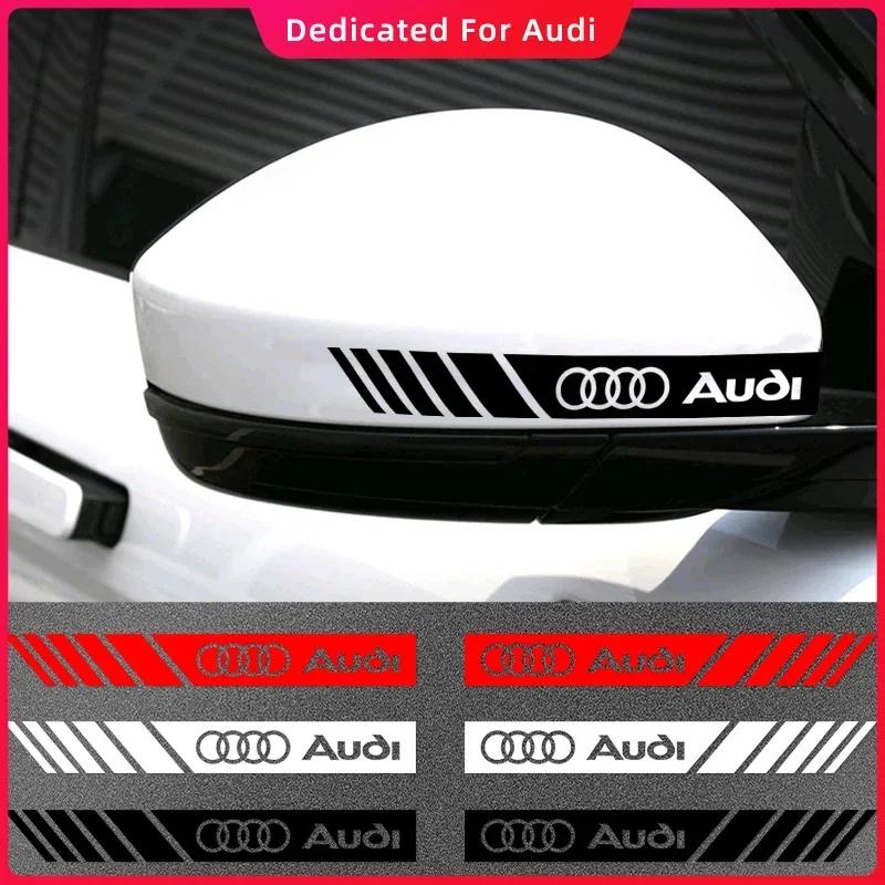 2PCS Car Styling Rearview Mirror Decoration Sticker Vinyl for I8 Sline QUATTRO RS A3 A4 B8 8P 8V B6 A5 A6 C7 Q5 B9 B7 C6 A1 Q7 O9a7s1