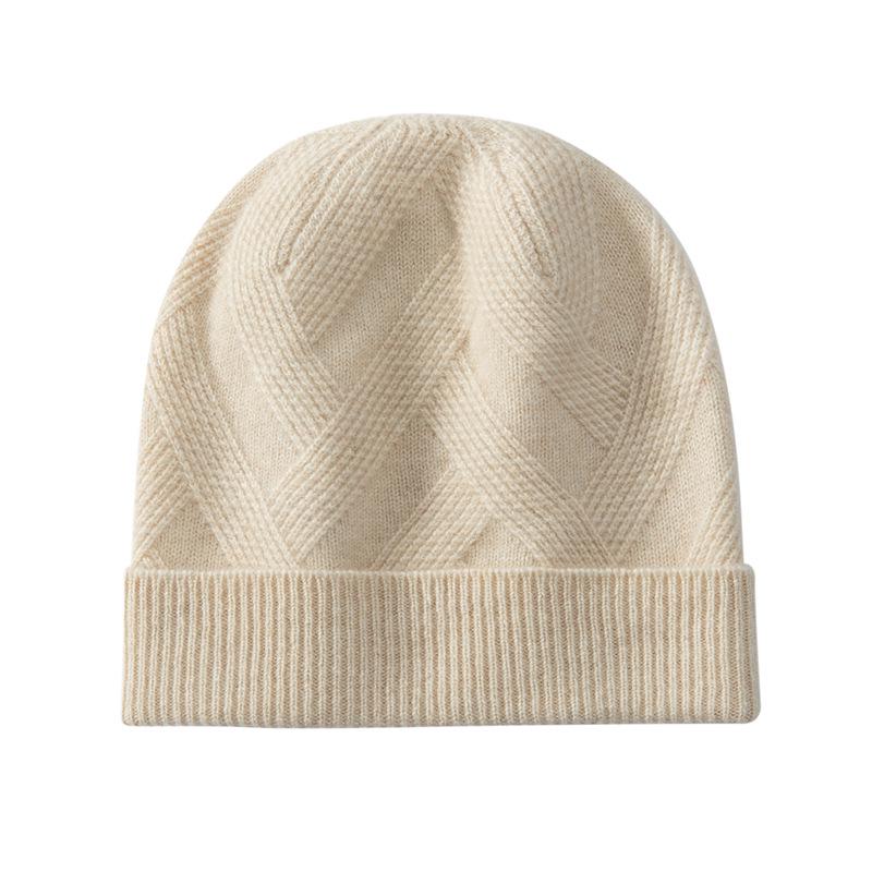 Women's 100% Pure Cashmere Twill Knit Hat - Warm, Stylish Cold Protection for Autumn/Winter