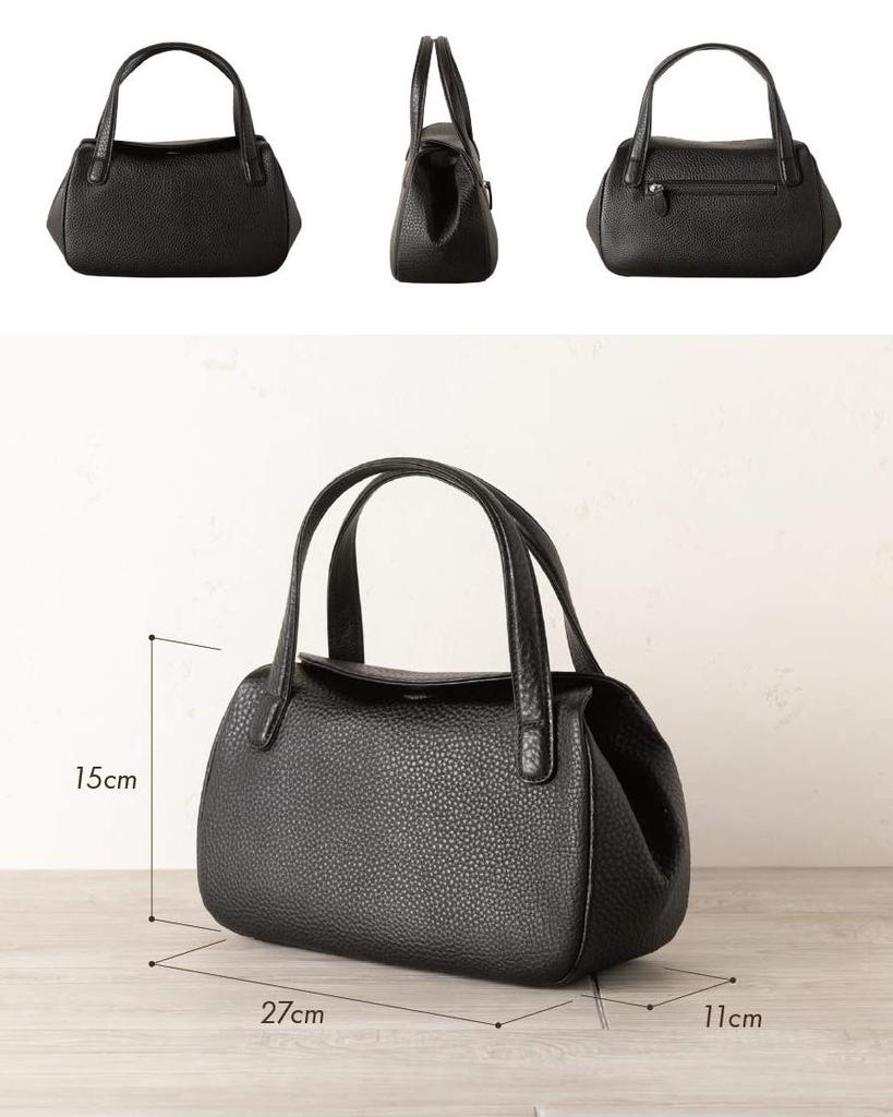 [IMAI BAG since 1977] Imai Bag Formal Bag GENOVA Women's Formal Handbag, Made in Japan, Cowhide Leather Bag, Wedding Bag (2646 Black)