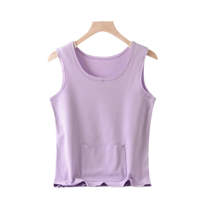 Women’s Double Pocket Warm Vest, Velvet Heating, Plus Thickened, Cold-Proof Inner Shirt for Autumn/Winter