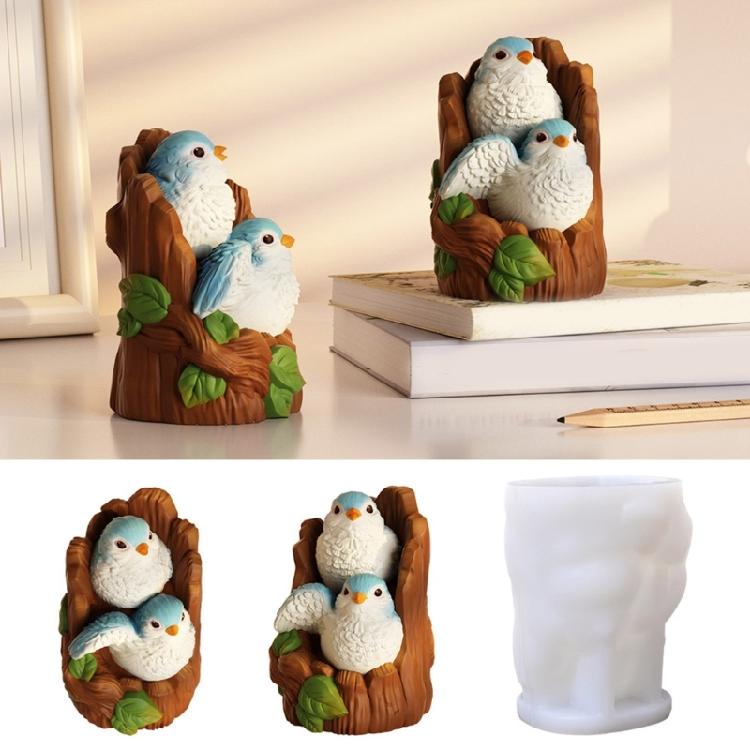 Multipurpose Silicone Mould for Handmade Soaps Candle Realistic Stump Sparrow Texture Designs