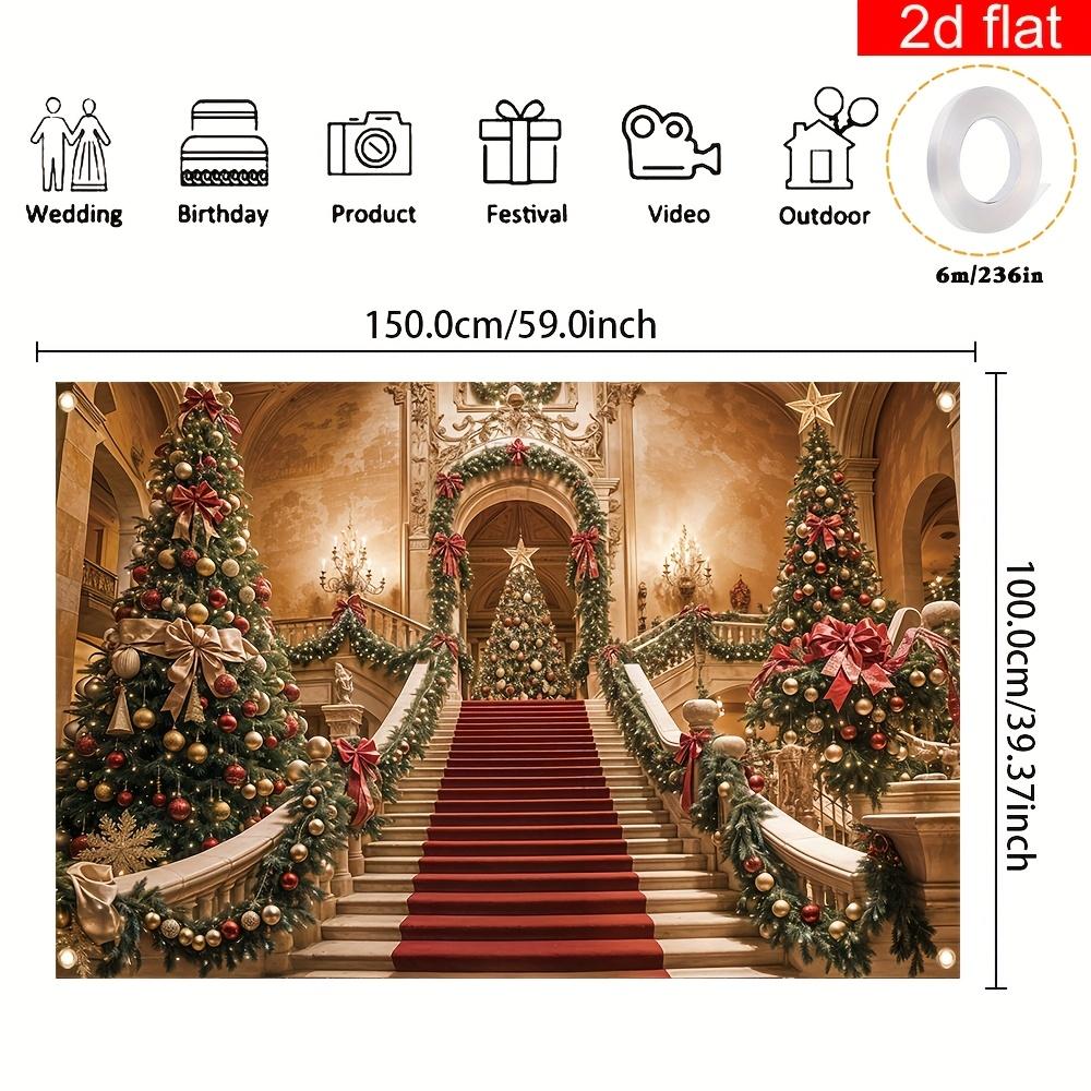 1Pcs A Featuring a Polyester Decoration Background Winter Backdrop Decorations For Photo Studio Photo Booth Christams Party