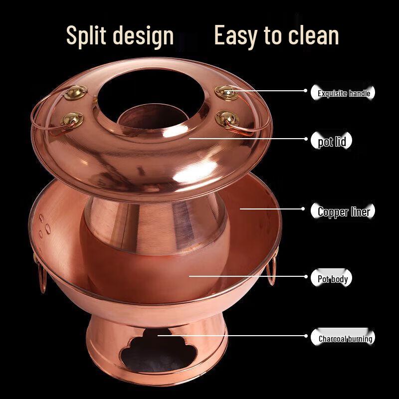 Traditional Purple Copper Charcoal Hotpot