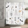 Halloween-themed shower curtain with cute ghost designs, perfect for a spooky bathroom makeover Decorate your home this Hallowe