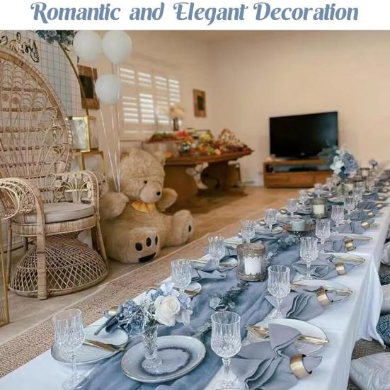 Table Flag Solid Color Pleated Design Bohemia Style Wedding Table Runner Special Events Wedding Decoration