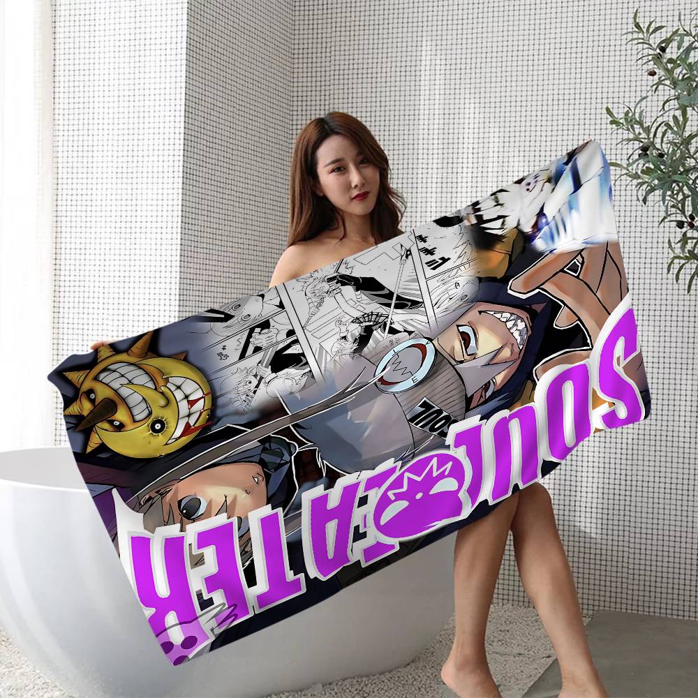 S-Soul E-Eater Anime Microfiber Blanket Quick Drying Beach Towels Oversized Printing Super Absorbent Pool Towel Blanket