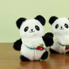 Adorable Plush Panda Keychain Doll For Couples With Colorful Floral Accents 12cm