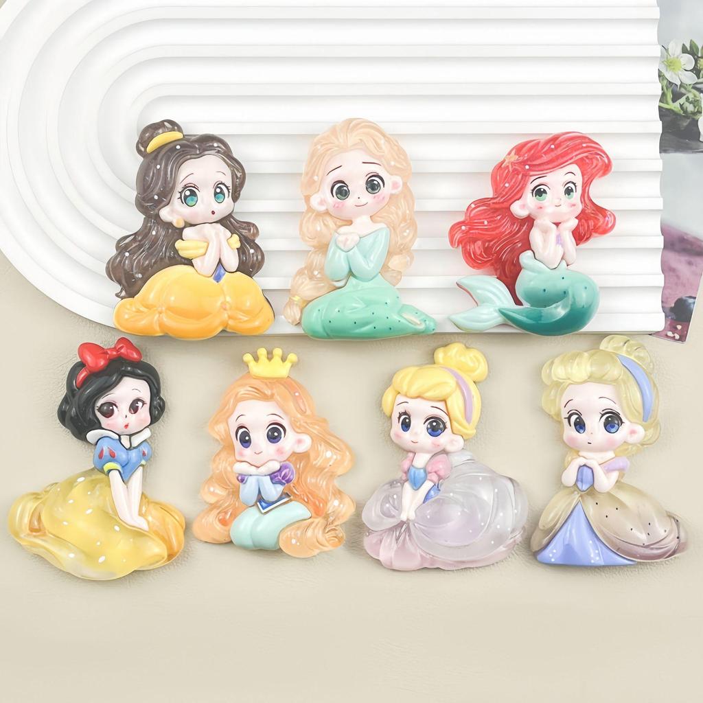 Luminous Mermaid Princess Resin Accessories: DIY Cream Glue Hair Clip & Magnet Material