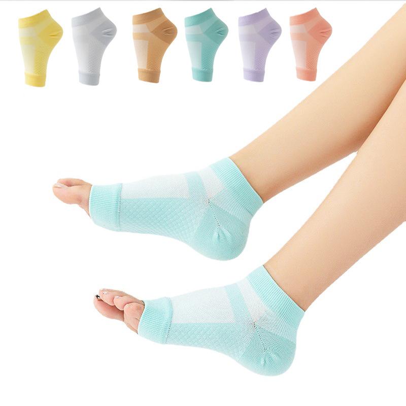 1Pair Foot Swelling Comfortable Ankle Brace Socks Soft Non-slip Compression Socks Protection Breathable Arch Support Yoga Socks