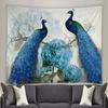 Peacock Tapestry Animal Feathers Vibrant Colors Birds Tapestry Summer Garden Wall Hanging Art for Bedroom Living Room Dorm Decor